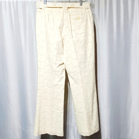 Sara Jane Eyelet & Rosette Lace Cotton Flare Pants (10) - Picture 3 of 12